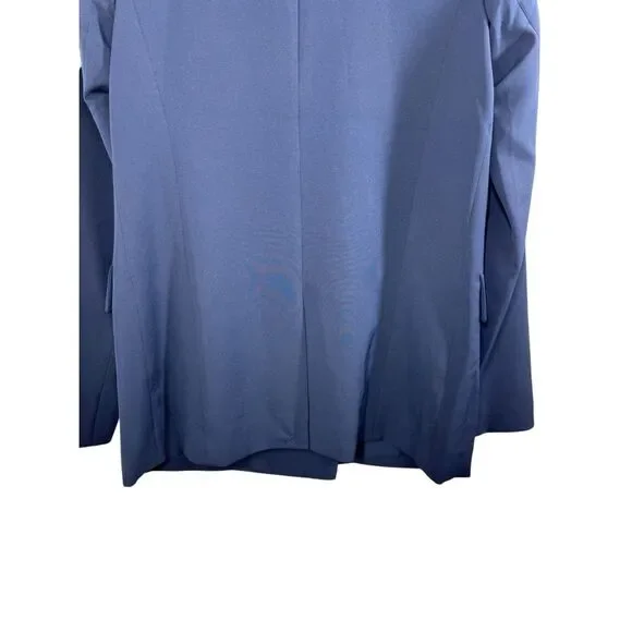 Forever 21 Blue Long Sleeve Blazer Size M Double Breasted Collared Career Formal - Picture 9 of 11